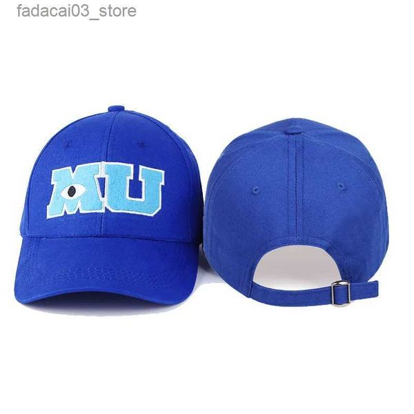 Gorras de bola Gorra de béisbol cómica Hombres Adultos Unisex Algodón MU Bordado Big Eye Cap Monster University Mujeres Sombreros para el sol Sombrero de camionero Bonnet Gorras Q240116