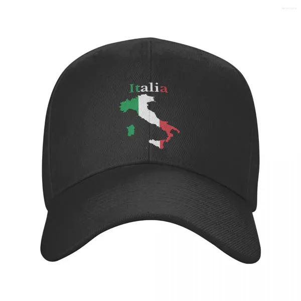 Ball Caps Cool Italie Map Flag Flag Baseball Cap Men Femmes personnalisées ajustées Adultable Italien Patriotique papa Hat Snapback extérieur