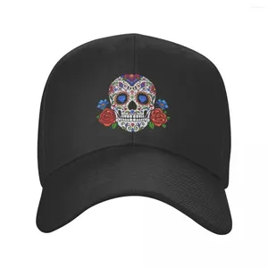 Caps à balle cool fleur mexicaine rose Skull Baseball Cap pour hommes femmes ajusté de papa adulable personnalisé Snapback d'été