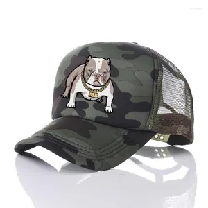 Ball Caps Cool Rapper Amerikaanse Bully Hip Hop Baseball Schattig Pitbull Hondenliefhebbers Mesh Snapback Cap Dier Moeder Vader Trucker hoeden YY388