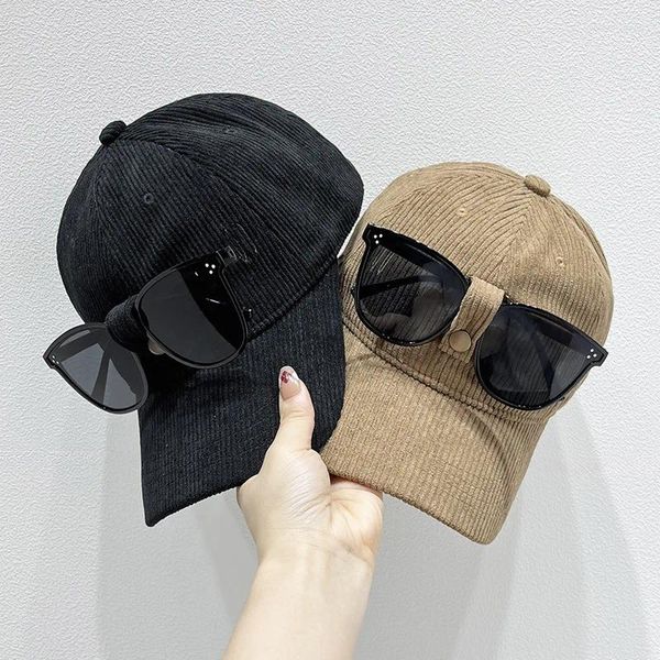 Casquettes de Baseball en velours côtelé pour hommes et femmes, chapeau d'été, lunettes de personnalité, casquette de Baseball unisexe, casquette de Baseball pour garçons, Parent-enfant