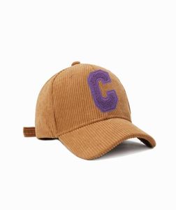 Casquettes de baseball Serviette en velours côtelé broderie Women039s Casquette de baseball Chapeau d'hiver Men039s pour femme Snapback Kpop Accessoires Violet BQ4263075