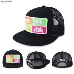 Gorras de béisbol Algodón 6 Paneles Personalizados Gorras de malla planas Parche de bordado Sombrero de camionero personalizado Gorra Snapback Deporte al aire libre Ocio Hip Hop Sombreros de respiración J230520