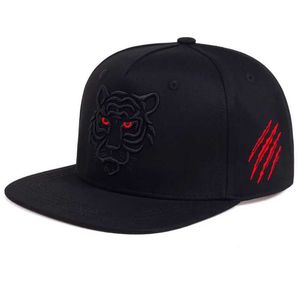 Bola de bolas de algodón tigre negro bordado gorra de béisbol mujeres sombreros snapback de verano de ocio de verano gorras unisex Hip hop Hats Gorras J231223