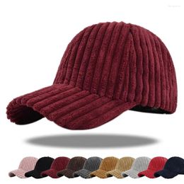 Kogelpappen katoenen corduroy honkbal pet speciaal ontwerp ajustable maat hoofd warme snapback hoed winter hoeden mannen vrouwen