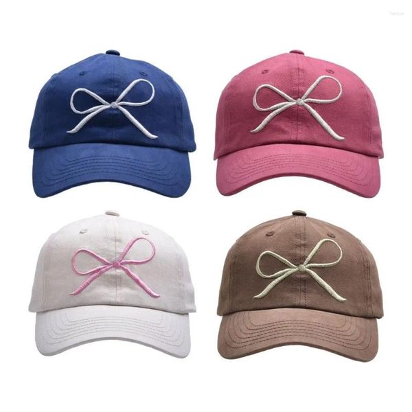 Gorras de bola Algodón Bordado Arco Gorra de béisbol Sombrero Bowknot Protector solar pico al aire libre