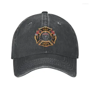 Ball Caps Cotton Fire Department Cross Vintage met Fireman Baseball Cap for Men Women Personaliseerde verstelbare unisex Dad Hat Hip Hop