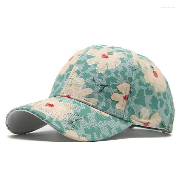 Ball Caps Coton Flower Imprime Capure de baseball d'été pour femmes SCOST HOP HOP SNAP Back Gorras Hombre Lady HATS OSE