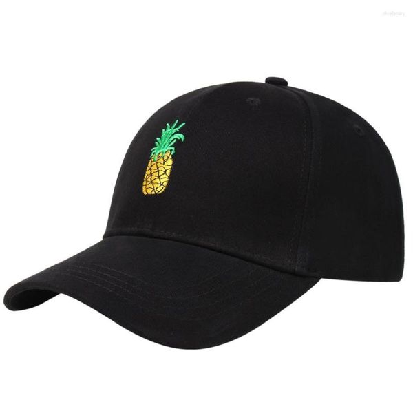 Gorras de béisbol Sombrero de algodón Bordado de piña Hombres Gorra de béisbol Deportes Casual Ajustable Sol Exterior Hip Hop Verano Snapback