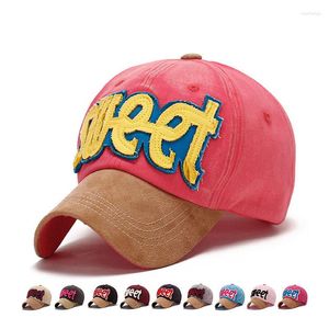 Ball Caps Katoen Effen 6 Panel Baseball Voor Mannen Vrouwen Borduren Letters SWEET Cap Hoed SnapBack Gorras Outdoor Zonnehoed GH-498