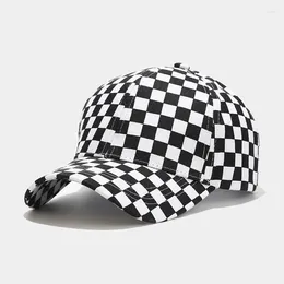 Kogelcaps creatief dambord plaid verstelbare honkbal pet hiphop trend outdoor vizor trucker hoed vw vrije tijd heren en dames