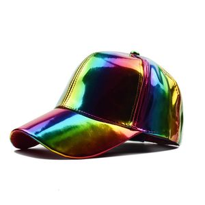 Casquettes de baseball Cross Border Four Seasons Universal Pu Solid Color Sparkling Style Laser Baseball Cap Sunshade Outdoor Waterproof Basebal 230629