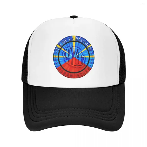 Ball Caps Custom 974 Reunion Island Flag Baseball Cap sportive Women Women Adjustable Trucker Hat Spring Snapback