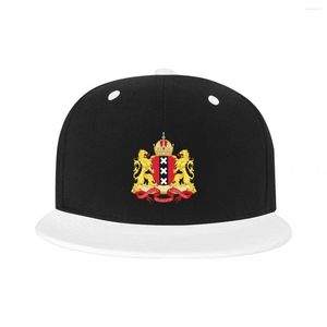 Casquettes de baseball personnalisé blason Amsterdam casquette de Baseball femmes hommes pays-bas néerlandais fier plat Snapback Hip Hop chapeau en plein air