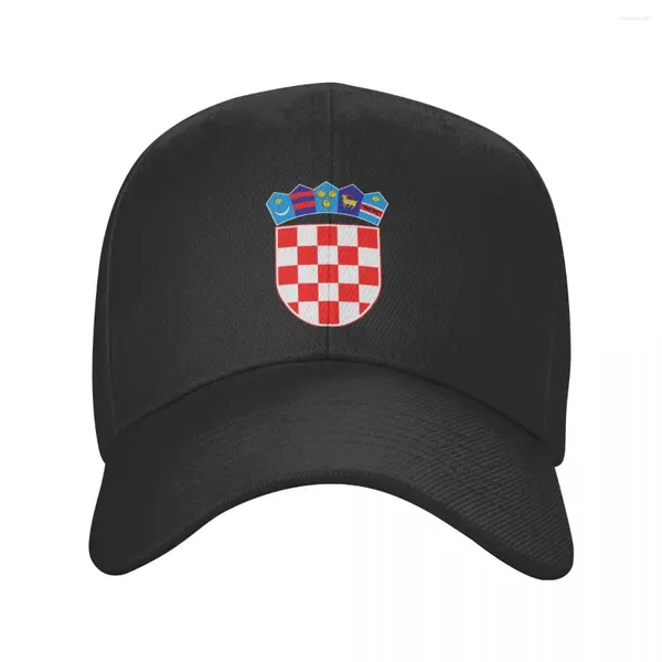 Ball Caps Custom Case of Arms Croatia Baseball Cap Hip Hop Homme Men des femmes A réglable drapeau croate et fier