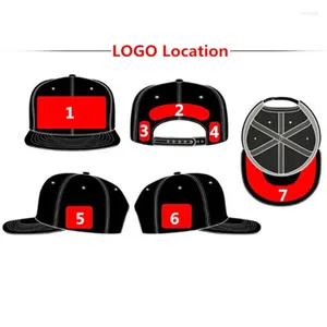 Casquettes de baseball Couleurs personnalisées Snap Back Closer Deux tons Texte 3D Broderie Logo personnalisé Bord plat Adulte Enfants Chapeaux Snapback Baseball