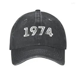 Gorras de bola Algodón personalizado en 1974 Regalos de cumpleaños Gorra de béisbol Deportes Mujeres Hombres Ajustable Papá Sombrero Verano