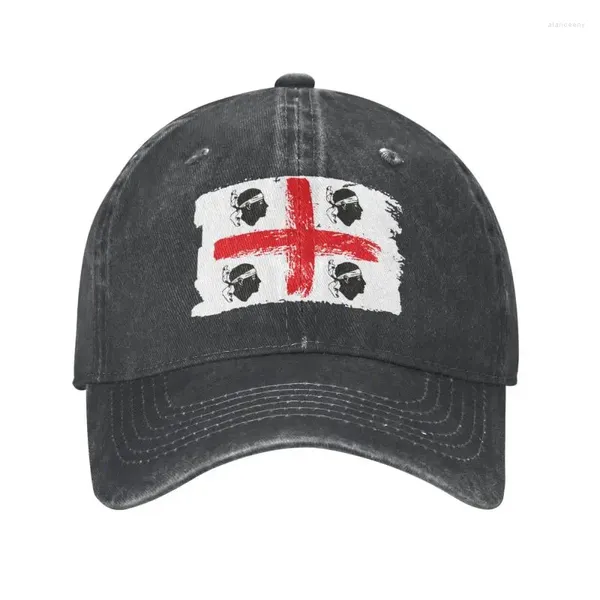 Gorras de bola Algodón personalizado Italia Cerdeña Escudo de armas Gorra de béisbol Hombres Mujeres Ajustable Cerdeña Bandera Cuatro Moros Papá Sombrero Deportes