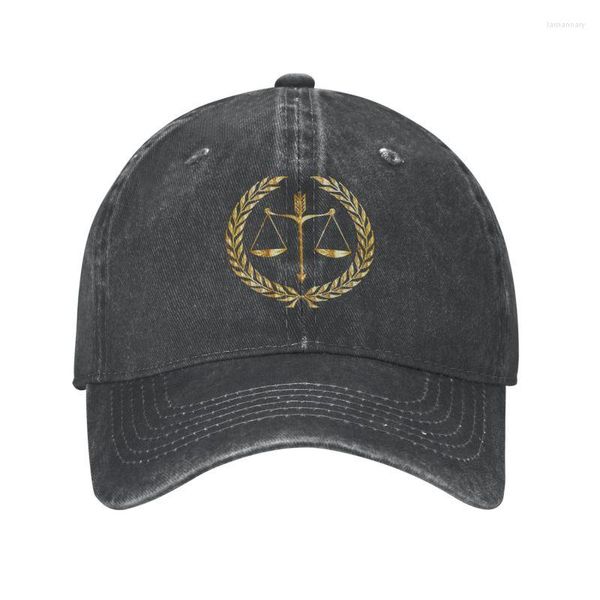 Casquettes de baseball Personnalisé Coton Loi Échelles D'or De La Justice Casquette De Baseball Hip Hop Femmes Hommes Ajustable Avocat Fête Juridique Cadeau Papa Chapeau D'été