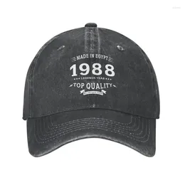 Ball Caps Coton personnalisé Vintage Made en Égypte 1988 Baseball Cap Hip Hop Homme Hat de papa ajusté pour femmes