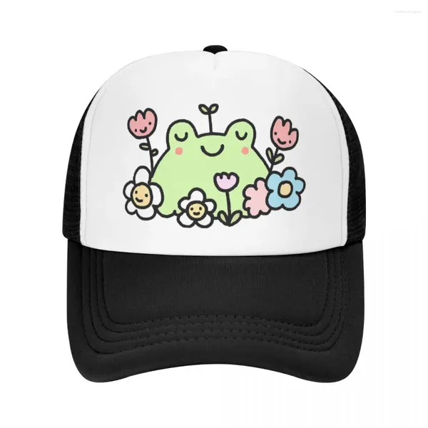 Gorras de pelota Flores personalizadas Frog Baseball Capas Mujeres Hombres de camionero Ajustable Snapback al aire libre