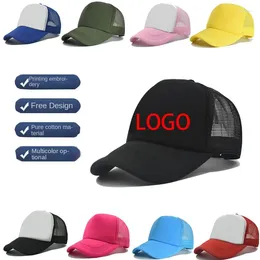 Ball Caps Custom Logo Mesh Trucker Hat Fashion Men Women Women Advertising Trew Team Baseball Hip Hop Truker Cap Dad Hats Unisexe