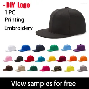 Ball Caps Aangepast Logo Effen Kleur Verstelbaar Unisex Lente Zomer Papa Hoed Schaduw Hip Hop Mannen Vrouwen Meerdere kleuren Baseball Cap Peaked