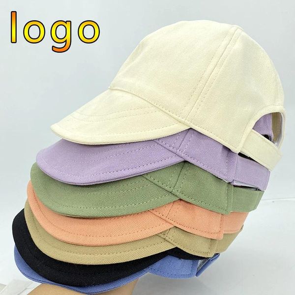 Casquettes de balle Logo personnalisé unisexe coton seau chapeau femmes avec grand bord UV Baseball extérieur réglable Snapback couleur unie soleil