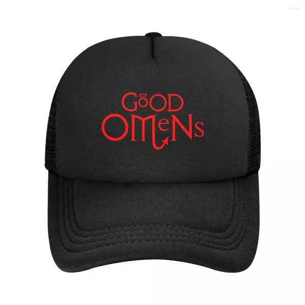 Casquettes de baseball personnalisées rouges Good Omens TV Show Casquette de baseball en plein air femmes hommes réglable chapeau de camionneur été