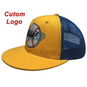 Ball Caps Custom Snapback Fishnet Mesh tissu Hip Hop Sport Sport OEM Travel décorer Headwear Hip-Hop Basketball Tennis Baseball