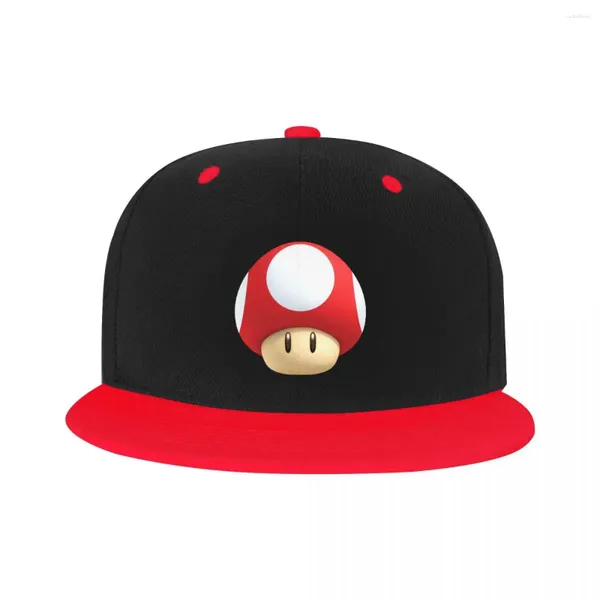 Casquettes de baseball Personnalisé Super Champignon Jeu Casquette de baseball Plat Skateboard Snapback Femmes Hommes Réglable Dessin Animé Hip Hop Chapeaux