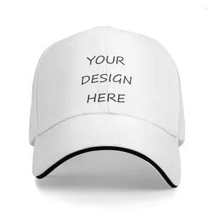 Ball Caps Custom votre PO Logo Text Print Baseball Cap pour hommes Femmes Femmes Personnalisés adultes Adult Design ici Diy Dad Hat Spring