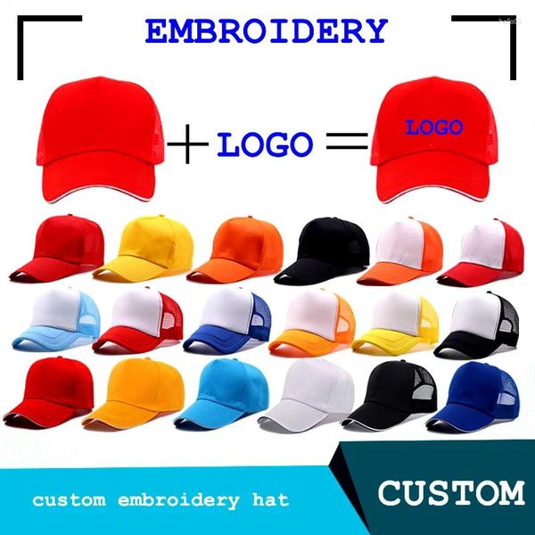 Logotipo bordado personalizado con gorras de béisbol para gorra de béisbol