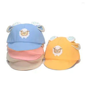 Casquettes de balle mignon bébé chapeau avec oreilles dessin animé mouton enfant en bas âge filles garçons casquette de baseball été décontracté réglable enfants à bords courts soleil