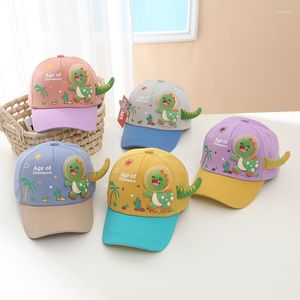 Casquettes de baseball mignon dessin animé bébé casquette de Baseball printemps été dinosaure garçon fille chapeau de soleil en plein air bord souple réglable enfants visière 2-5T