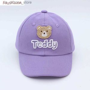 Kogelcaps schattige kinderen honkbal hoed meisje jongen teddybeer label verstelbare kinderen hoed mesh sunhat Q240425