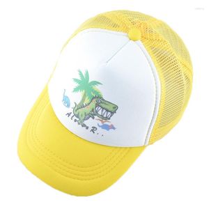 Bola de bolas Cute Dinosaur Kids Cap Summer Casual Casual Béisbol Niñas Niñas Hip Hop Hop Hop Hats 2023 Trucker Snapback