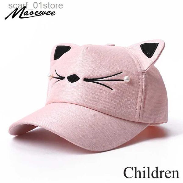 Gorras De Bola Lindo Oído Gato Béisbol C Adecuado para Niños Niñas Niños Sombrero De Perlas Béisbol C Sombrero De Sol De Verano Ajustable C Lindo Bebé SnackC24319