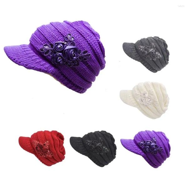 Bonnets de balle mignons bonnets tricotés mode épaissir au chaud garder la Protection des oreilles plus chaud béret chapeau neige équitation ski