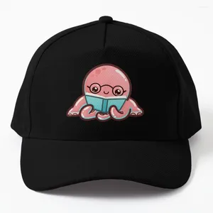 Gorras de bola Pulpo lindo con gafas leyendo un libro Gorra de béisbol Bobble Hat para hombres Mujeres