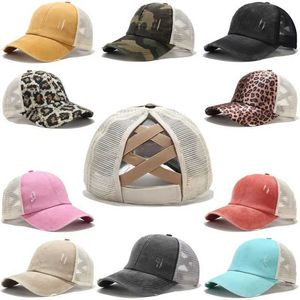 Ball Caps Dad Hat Spot zomer dames paardenstaart honkbalnethoed met open gaten effen kleur open top geweven zon J240226