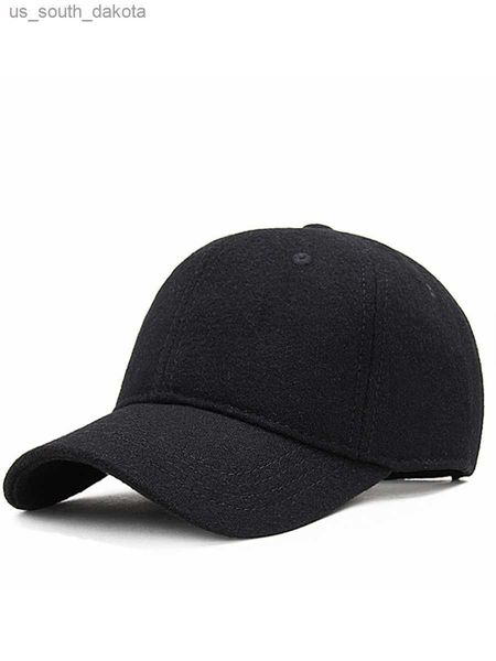 Gorras de béisbol Papá Invierno Cálido Forro polar Equipado Gorra de béisbol de fieltro Hombre Aire libre Ocio Lana Tamaño grande Sombrero Snapback 56-60cm 60-65cm L230523