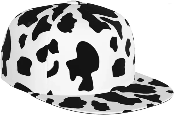 Ball Caps Dalmatian Dog Imprimer Flat Bill Hat Unisexe Snapback Baseball Cap Hip Hop Style Visor vierge Réglable Black
