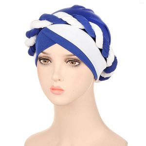 Gorras de bola Sombrero azul oscuro Mujeres Trenza Turbante Sombreros Cáncer Cap Hair Bonnet Head Bufanda Wrap Cover