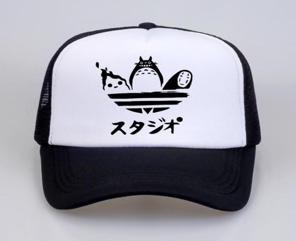 Diseño de gorros de pelota Hatjuku Hat Cartoon Totoro Spirited Away Béisbol sin cara Hombre sin rostro Snapback Hats Women Mesh Mesh Trucker CA7391260