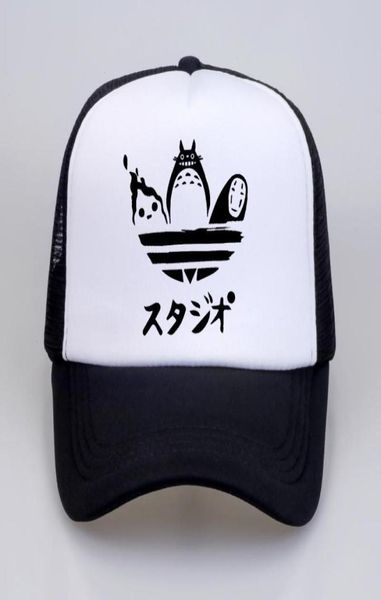 Diseño de gorros de pelota Hatjuku Hat Cartoon Totoro Spirited Away Béisbol sin cara Hombre sin rostro Snapback sombreros Mujeres Mesh Mesh Trucker CA2619613