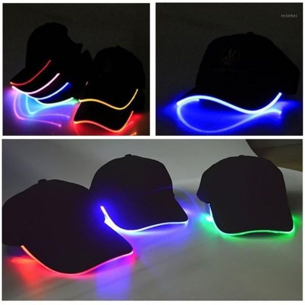 Gorras de bola Diseño LED Iluminado Béisbol Sombreros ajustables brillantes Perfecto para fiesta Hip-hop Correr y más1