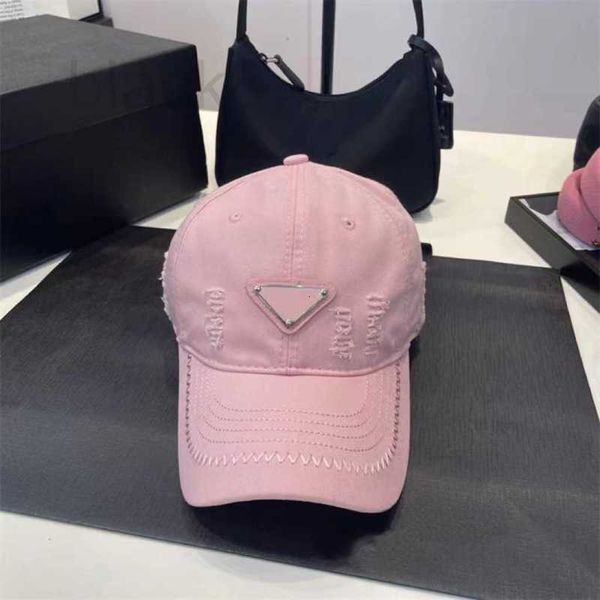 Diseñador de gorras de béisbol Sombrero de béisbol estadounidense Parte superior suave Ala ancha Profundo Protector solar de verano para mujeres Cara Triángulo Etiqueta Lengua de pato Moda masculina 7IHZ