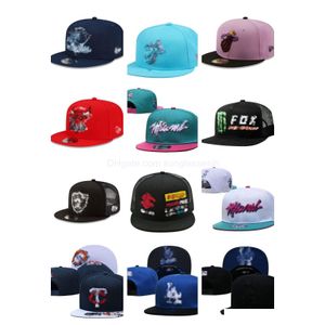 Casquettes de basket-ball Chapeaux de basket-ball de tous les logos de l'équipe Snapbacks réglables Chapeau ajusté Broderie Coton Mode Mesh Flex Sun Bonnets Fla Dhd4U