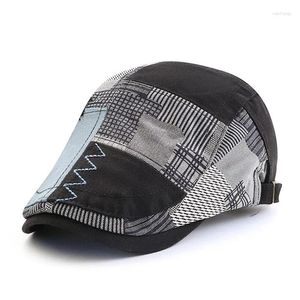 Casquettes de balle Designer Béret Chapeau Hommes Rétro Sboy Capwork Plaid Herringbone Plat Peaked Femmes Conduite Cabbie Gatsby Casquette Drop Deliver Dhc4O